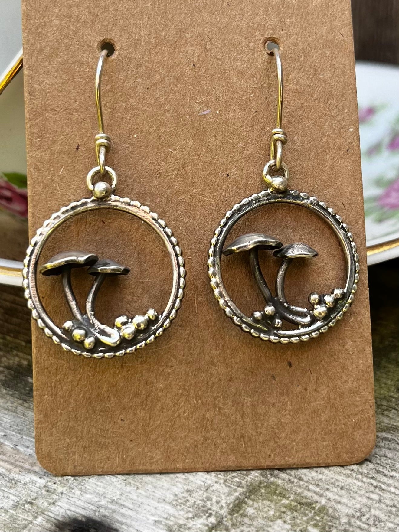 Sterling Silver Mushroom Earrings