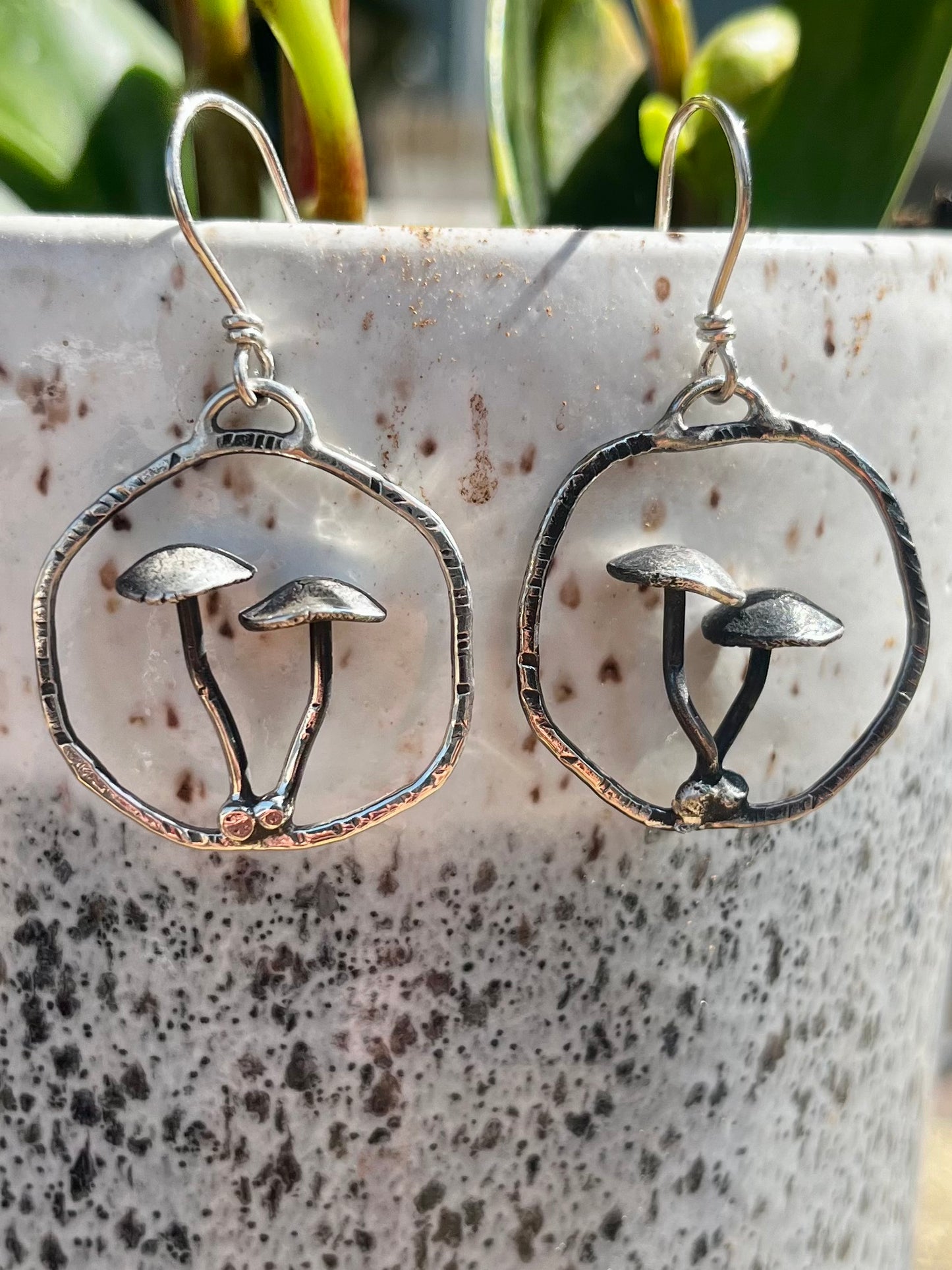 Sterling Silver Mushroom Earrings